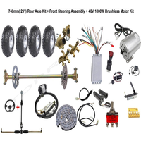 Kit d'essieu arrière pour kart Plc 740 mm, roues de 6 pouces, pneus, moteur 48 V 1800 W, ATV Quad Buggy Steeri, vente en gros