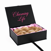 Boîtes personnalisées pour extensions de cheveux, emballage magnétique avec ruban, boîte pour perruque