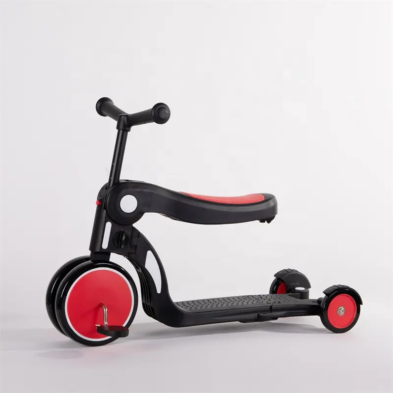 BEBELUX 3 in 1 ride on toy kids scooter balance bike baby tricycle with adjustable seat and handlebar