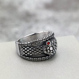 Anillo de Acero Inoxidable yunnique con Patrón de Serpiente, Diseño Animal Moderno, Estilo Hip Hop, Joyería para Regalo - Product Image 3