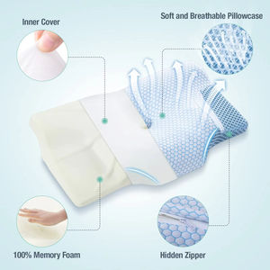 <span class=keywords><strong>Cuscino</strong></span> Cervicale in Memory Foam a Forma di Farfalla per Coppie, Protezione Contro il Dolore al Collo e <span class=keywords><strong>Decubito</strong></span>, Sonno Profondo - Product Image 2