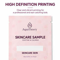 Sachet échantillon personnalisé anti-huile pour gommage corporel et huile, sac en aluminium à 3 soudures latérales pour cosmétiques, faible MOQ, production rapide