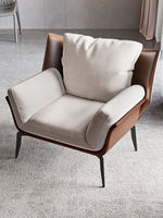 Fauteuil individuel moderne en similicuir PU de style italien, chaise de loisirs pour salon et balcon, design simple, chaise Tiger