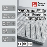 Dalles de pavage tactiles en granit blanc sésame G603 pour métros et trottoirs - Conformes ADA pour la construction de voies pour aveugles