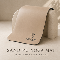 Tapis de yoga Yugaland Digitized Flagship en PU lisse 183*68cm, tapis en caoutchouc pour salle de sport professionnelle
