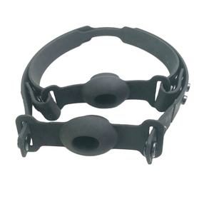 Prix usine de haute qualité rouge noir Silicone + cuir balle gag bouche balle BDSM Bondage lèvres anneau ouvert Gag balle jouets sexe adulte - Product Image 3