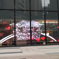 Rideau de fenêtre en verre publicité intérieure vidéo mur P3.91---P7.82 led panneau d'écran d'affichage transparent