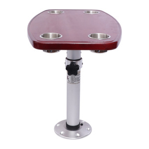 Table réglable en alliage d'aluminium et chêne pour camping-car, accessoire intérieur de véhicule commercial, ensemble complet léger - Product Image 4