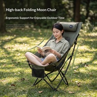 Chaise pliante papillon tactique d'extérieur en acier au carbone, style glamping, dossier haut, portable pour le camping, le pique-nique, la plage et la pêche