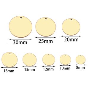 Pendentif rond miroir en acier inoxydable d'usine avec <span class=keywords><strong>lettres</strong></span> gravées Étiquettes de chien circulaires Logo gravé au laser Matériau vierge - Product Image 4