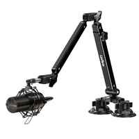 Support de microphone en métal à rotation 360°, réglage de la hauteur, bras anti-vibration pour studios professionnels en direct