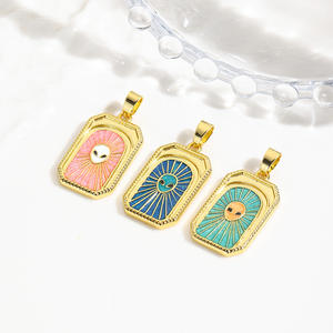 Collar con colgante de tarjeta de <span class=keywords><strong>Tarot</strong></span> fantasma de 18 quilates Chapado en cobre de lujo ligero, retención de Color, goteo de aceite, joyería de moda para mujer - Product Image 1