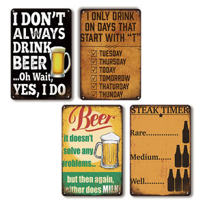 Décoration Vintage 20x30 cm Plaques en Étain Rustiques Enseignes Métalliques Vintage Personnalisées pour Boissons pour Bar Club Grotte à Hommes Décoration Intérieure - Product Image 1