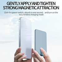 Batterie externe ultra-fine portable 15W 20W à chargement rapide magnétique sans fil 10000 mAh avec logo LED 5000 mAh