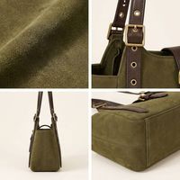 Sac à bandoulière en cuir suédé personnalisé, style vintage, imperméable, grande capacité, en polyester, pour l'automne et le printemps, idéal pour un usage quotidien décontracté
