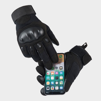 Gants d'hiver QXMOVING pour moto, vélo, cyclisme, hommes, protection des doigts, tactiques, extérieur, gym, doigts entiers, avec écran tactile