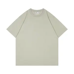 Alta calidad Oversize 220gsm en blanco anti-pilling transpirable 100% algodón camiseta oversize Premium gris claro camiseta