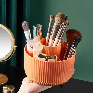 1pc Rotating Makeup Brush Holder Storage Container For Eyeshadow Brush And  Tabletop Dresser Organizer