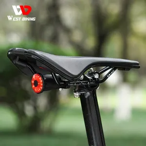 West biking luz traseira de freio inteligente, 12 peças, lâmpada led, recarregável por usb, para bicicleta, lanterna traseira, ciclismo, segurança