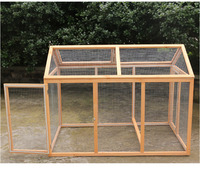 Grande cage de volaille en bois anti-corrosion pour l'intérieur et l'extérieur, poulailler et enclos à lapins avec structure en filet