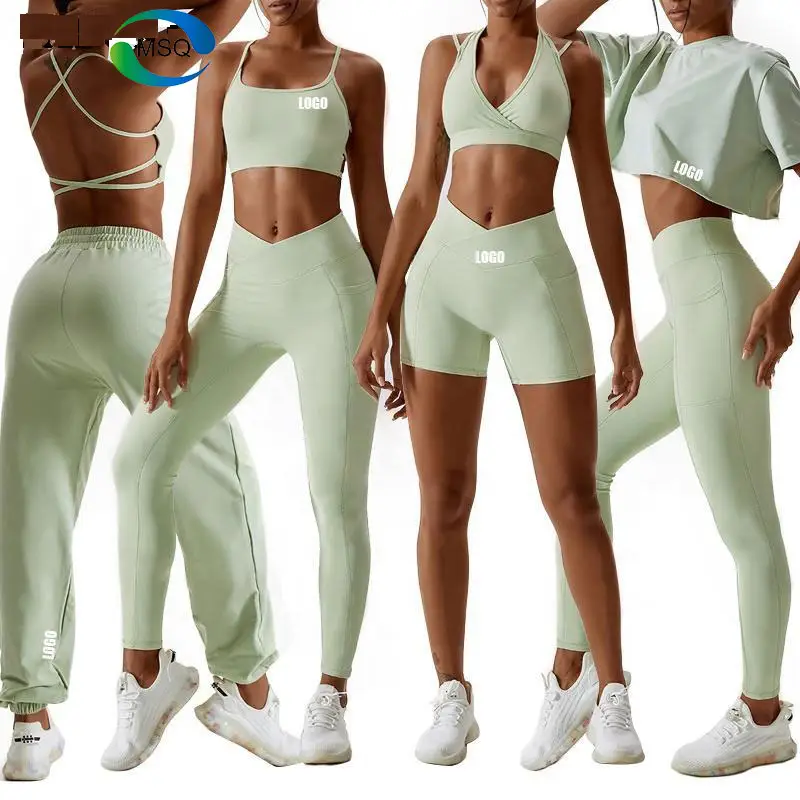 Wholesale Seamless Activewear Set Wholesale Fitness Yoga Wear 5PCS Seamless Workout Women Gym Sets