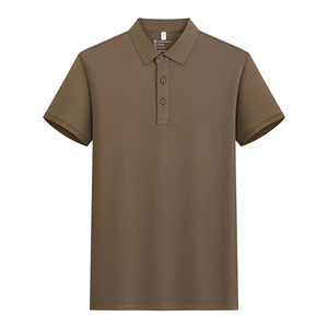 Polo à manches courtes pour homme, couleur unie, coton fin, à porter au quotidien - Product Image 4