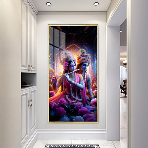 Ganesh Phật pha lê sứ tường nghệ thuật cao cấp hiện đại tối giản Thiết kế trang trí nội thất bức tranh kim cương cho ngôi nhà hiện đại - Product Image 2