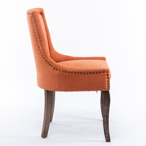 Sedia da pranzo Ultra Side con tessuto ispessito, chiodi in bronzo e gambe in legno massello, set da 2 - Product Image 4