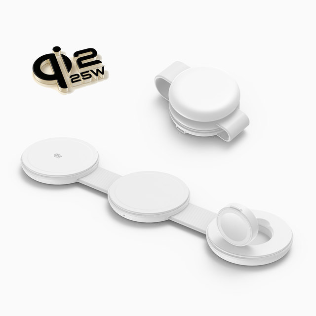 Trending Travel Qi2.2 25W 3 in 1 Foldable Wireless Charger Magnetic Phone Charging Pad for iPhone Watch Earphone