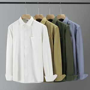 <span class=keywords><strong>Camicia</strong></span> a Maniche Lunghe in Cotone Pesante 220g all'Ingrosso, <span class=keywords><strong>Camicia</strong></span> Casual <span class=keywords><strong>Bianca</strong></span> con Colletto per Uomo, <span class=keywords><strong>Giacca</strong></span> Taglie Forti - Product Image 3