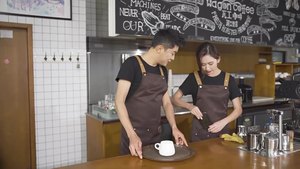 Biểu tượng tùy chỉnh bông nấu ăn BBQ đầu bếp nhà bếp denim vải in thêu trà sữa Hoa Cà Phê cửa hàng bồi bàn làm việc tạp dề - Product Image 6