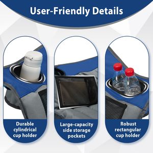 Chaise de camping surdimensionnée, pliable et portable, pour la plage et la pêche, avec poche latérale et porte-gobelet - Product Image 5