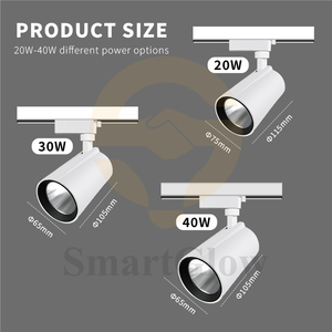 Luces de pista de alta calidad tiendas de ropa <span class=keywords><strong>foco</strong></span> fundición a presión aluminio ajustable <span class=keywords><strong>foco</strong></span> lámpara SMD LED COB luces de pista - Product Image 5