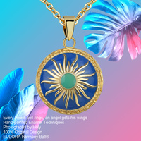 Merryshine d'or de conception moderne rouge soleil femmes carillon ange cage appelant collier