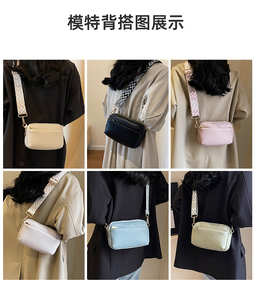 <span class=keywords><strong>Sac</strong></span> à Bandoulière Élégant en Cuir PU <span class=keywords><strong>Beige</strong></span> Personnalisé pour <span class=keywords><strong>Femme</strong></span>, Double Fermeture Éclair, Tendance et Mode - Product Image 5