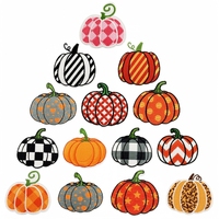 Patchs brodés tendance à thermocoller en forme de citrouille d'Halloween pour enfants, petits badges en jean pour sacs et sweats à capuche, type PVC