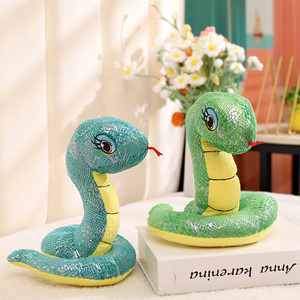Simulated Sequin <strong>Snake</strong> Doll Realistic Green <strong>Plush</strong> <strong>Snake</strong> Stuffed Animal Soft Toy <strong>Plush</strong> - Product Image 6