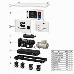 Générateur diesel électrique insonorisé Cummins Weichai Yuchai EAC 40 kW 50 kVA, prix 50 kVA - Product Image 6