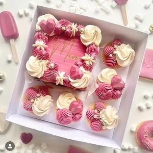 5 cápsulas/8 piezas Postre Cupcake Box Día de San Valentín Fiesta de cumpleaños Caja de embalaje de pastel Caja cuadrada blanca Bento con ventana - Product Image 1