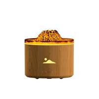 Humidificateur ultrasonique portable de 250 ml en forme de volcan à fissures légères, diffuseur d'arômes à flamme 3D, diffuseur de parfum, machine à diffuser des odeurs
