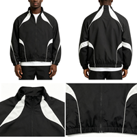 Blouson bomber imperméable 100% nylon, patchwork contrasté, coupe-vent, techwear urbain, streetwear, blouson bomber imperméable pour homme
