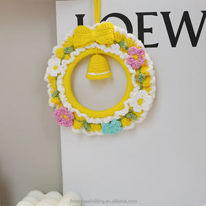 Accesorios colgantes decorativos <span class=keywords><strong>de</strong></span> punto Crochet Lily Valley, espejo retrovisor <span class=keywords><strong>para</strong></span> coche, flores decorativas, plantas, Halloween, Día del Padre - Product Image 3