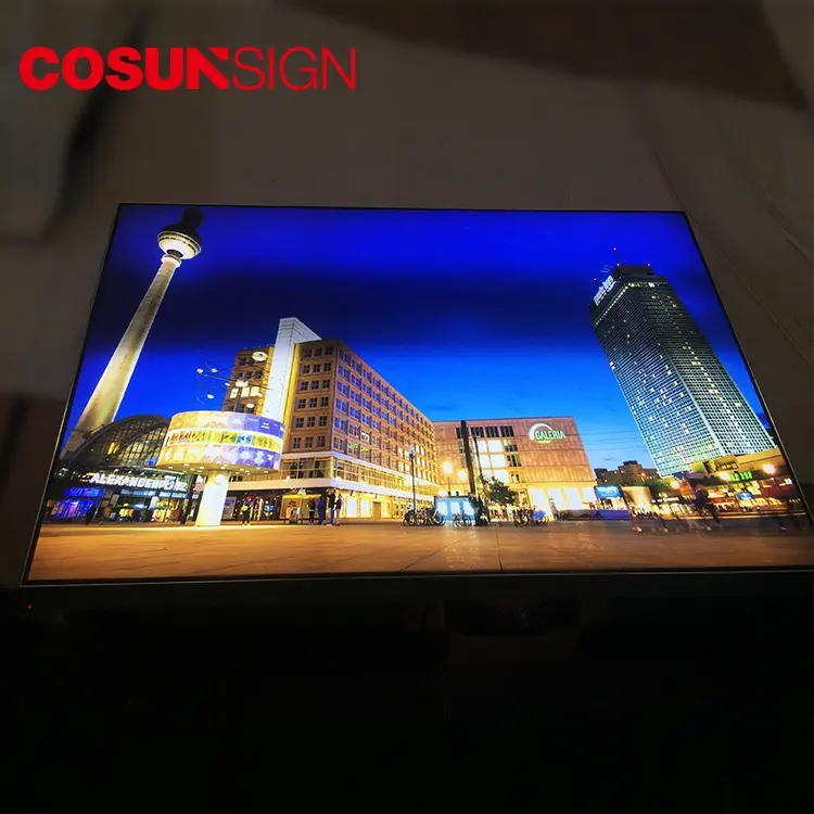 Große Werbung Film Animation Sego Silicon Edge Trim LED 200cm Ständer Textil Aluminium rahmen Tragbare Ultra Slim Light Box