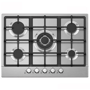 Cuisinière industrielle à gaz en acier inoxydable à 5 brûleurs, la plus vendue, avec dispositif de sécurité pour usage domestique - Product Image 2
