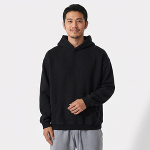 Sweat à capuche oversize pour homme, couleur unie, en molleton bouclette, anti-plis, décontracté, avec poches, pour l'hiver, fabriqué au Bangladesh - Product Image 2