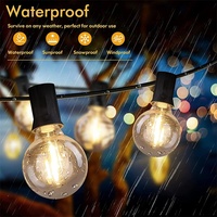 Guirlande lumineuse LED Edison incassable de 15 mètres (25/50 ampoules) étanche G40 pour jardin, lumières de Noël