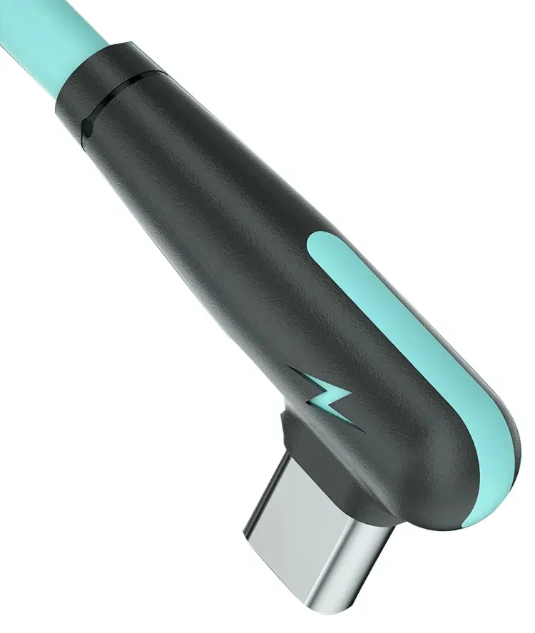 Coude droit 1m 90 degrés pour jeux mobiles Type C Données personnalisées 2.4 A USB 2.0 C Câble de charge en silicone liquide coloré