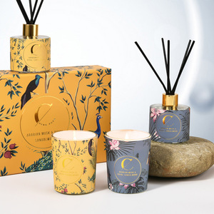 FLORESCENCE 2 en 1 Parfum d'intérieur de style nordique créatif sans flamme Aromathérapie Liquide Reed Diffuseur Bougie parfumée Coffret cadeau - Product Image 1