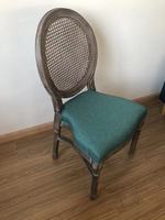 Chaise de salle à manger Louis antique en bois massif tapisserie d'ameublement de broderie rose avec chaise de mariage à dossier rond pour l'utilisation de meubles de maison