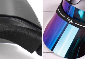 การออกแบบใหม่วันหยุดฤดูร้อนโลโก้ที่กําหนดเองหมวกป้องกันรังสียูวีแถบยืดหยุ่นโปร่งใสชายหาดภายนอกพลาสติกบังแดดพลาสติกหมวกบังแดด - Product Image 3